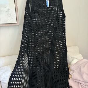 Black Crochet Swim Cover-Up